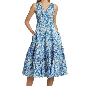 SAMANTHA SUNG Amanda Blue Floral Dress